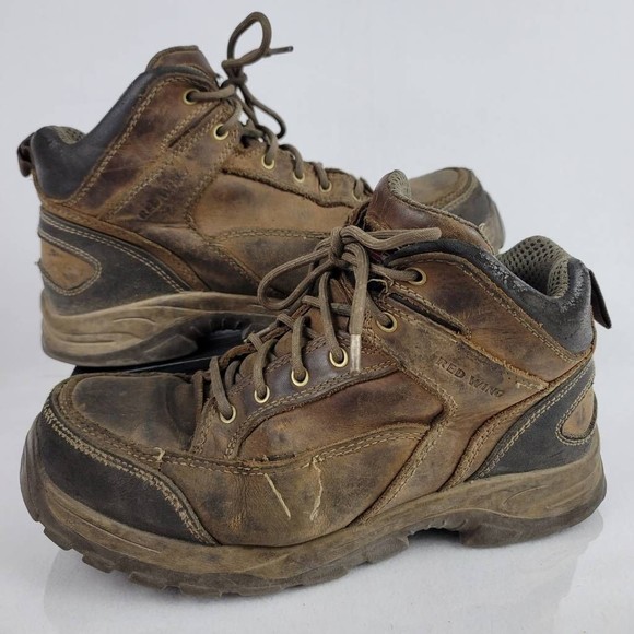 Red Wing Shoes Mens Truhiker Hiking Trail Boots Brown Leather Slip Resistant 9